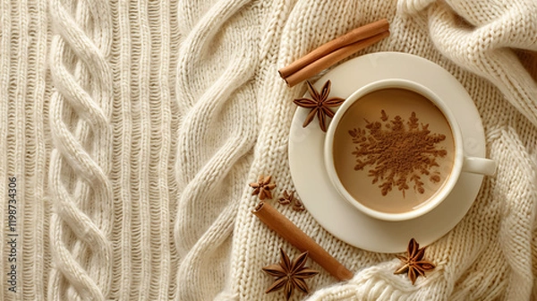 Fototapeta coffee and cinnamon