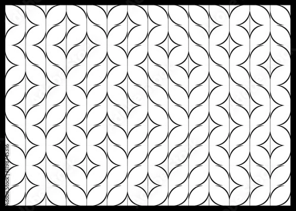 Fototapeta Geometric Black and White Pattern with Symmetrical and Abstract Design Elements