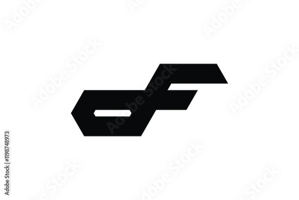 Fototapeta Monogram Letter DF  Modern Initial Logo Design  Vector Illustration	