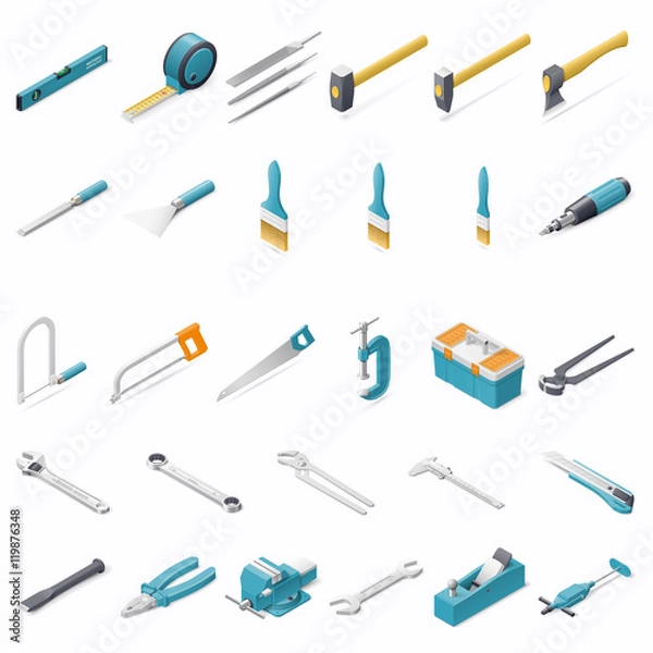 Obraz Building hand tools icon set