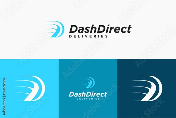 Obraz creative initial D symbol logo vector design vector illustration. modern letter D logo vector design template for speed, delivery, express, direct, logistic and transport business 