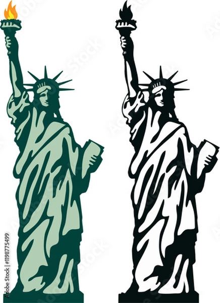 Obraz vector american symbol of new york statue of liberty isolated on white background