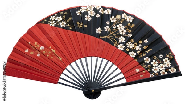 Obraz 赤と黒の艶やかな扇子