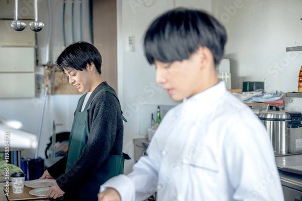 Fototapeta シェフとスタッフ