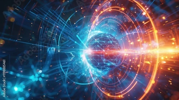 Fototapeta Visual Exploration of Quantum Computing Through Complex Phenomena