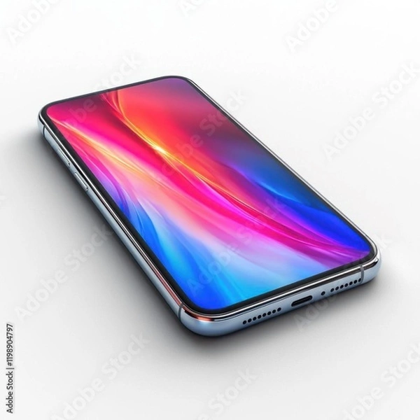 Fototapeta White Background Smartphone Rendering