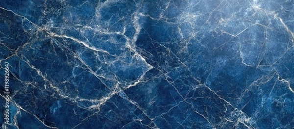 Fototapeta Blue marble texture background with natural veining patterns suitable for various design applications Copy Space