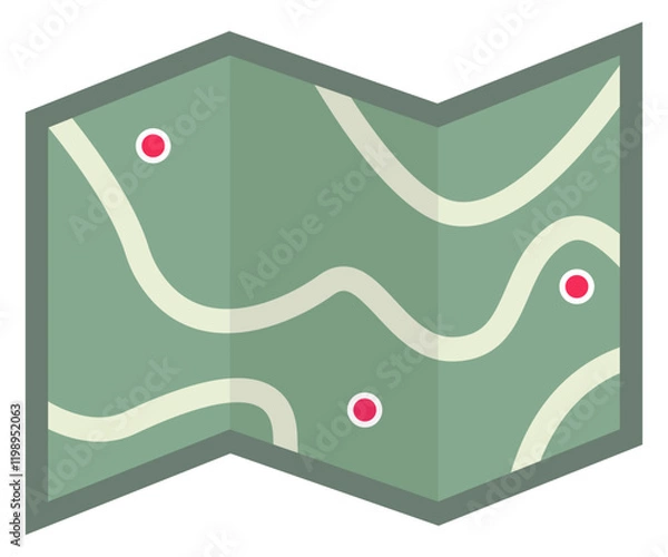Obraz Navigation map flat icon isolated on white background.