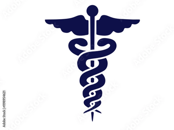 Obraz caduceus medical symbol on white background