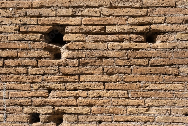 Obraz Brick wall background with holes 