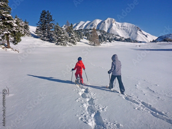 Obraz Enfants en raquettes