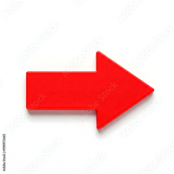 Fototapeta red arrow isolated on white