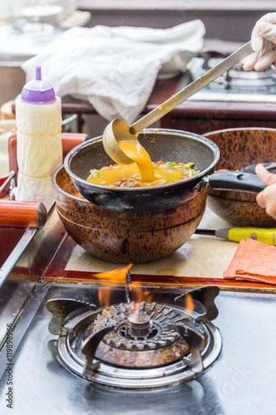 Obraz Cooking Omelet in Pan