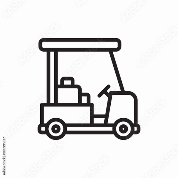 Fototapeta Golf cart resort transport icon vector sign