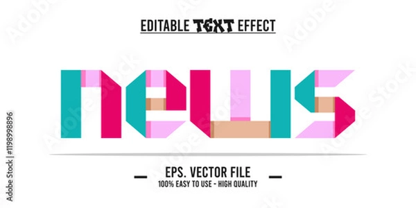 Fototapeta news word typography, vector illustration design, for poster design needs, banners, advertisements, promotions and others. news word made of illustration art letters, eps file