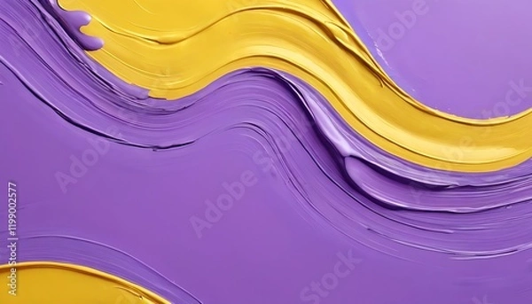 Fototapeta purple paint and yellow paint abstract background with bold brushstroke paint and halfstroke for wallpaper and backgound banner