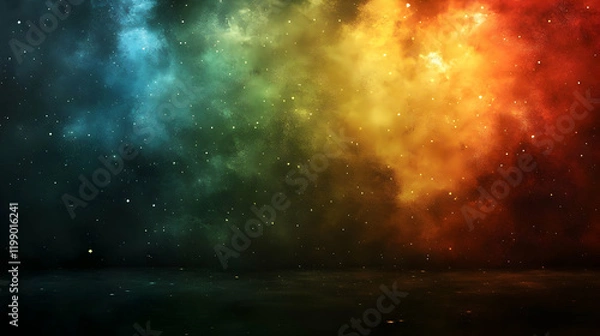 Fototapeta Colorful nebula backdrop, cosmic stage, space