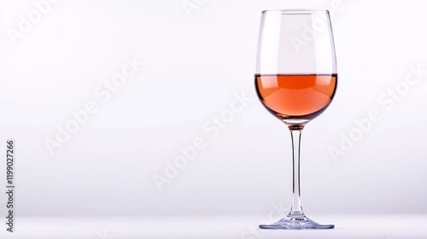 Obraz Elegant Wine Glass Isolated on White. Generative AI