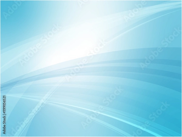 Fototapeta 爽やかなウェーブのアブストラクト背景素材_ライトブルー