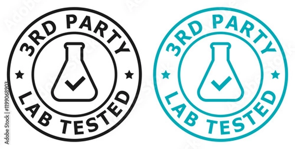 Fototapeta Third party lab tested vector labels