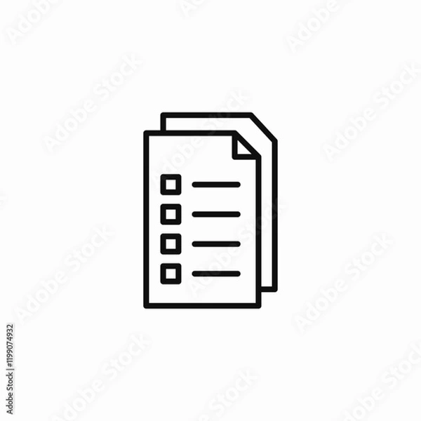 Fototapeta Checklist document task list icon vector sign