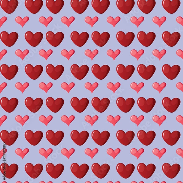 Obraz valentine cute heart pattern with blue background