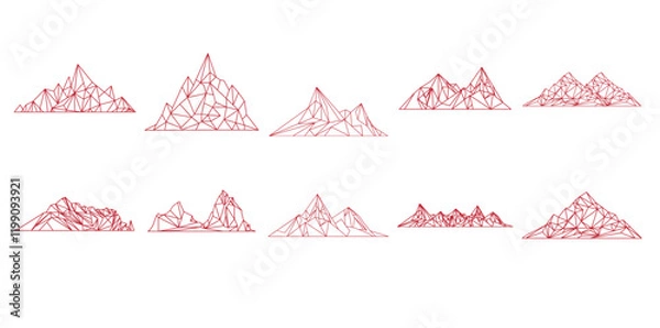 Obraz Polygon Mountain Vector Set