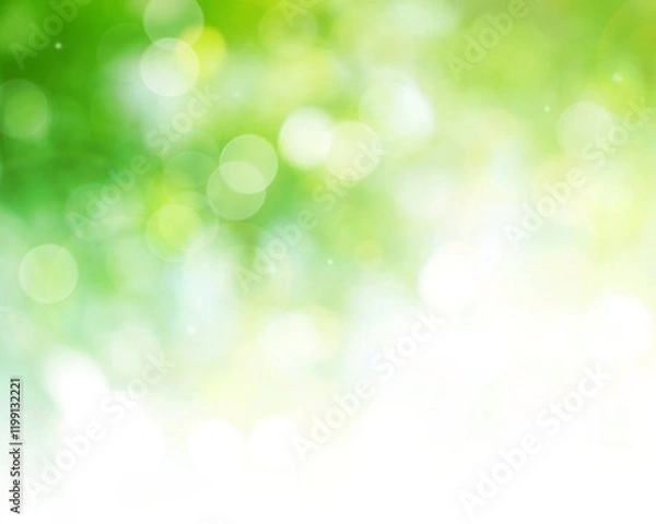 Obraz Green bokeh background blur. Beautiful blurry green nature background. 