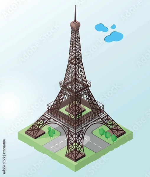 Fototapeta Eiffel tower, symbol of France and Paris