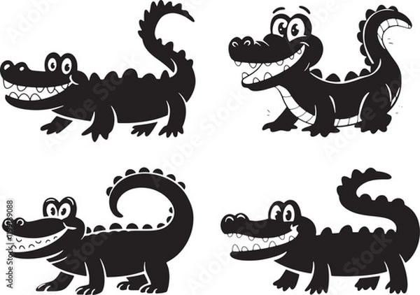 Fototapeta Fun and Playful Cartoon Alligators Vector Design