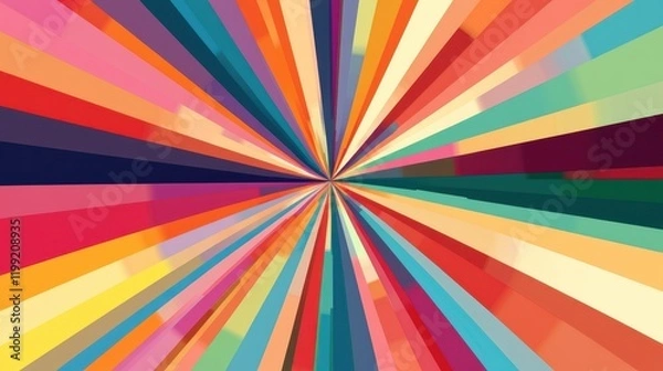 Fototapeta Colorful radiating lines create vibrant abstract art