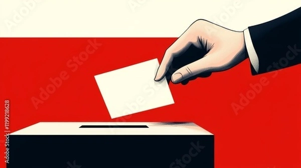 Fototapeta Polish Presidential Election Minimalist Design