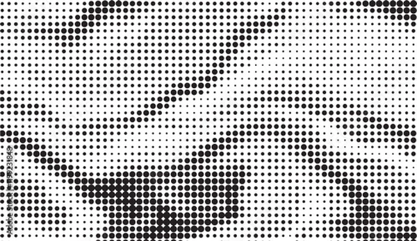 Fototapeta Halftone Pattern with Varying Circle Sizes Creating a Textured and Abstract Monochromatic Background