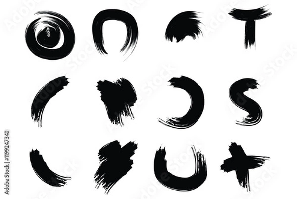 Fototapeta Abstract Grunge Brush Vector Stroke Set