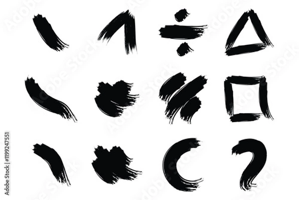Fototapeta Abstract Grunge Brush Vector Stroke Set