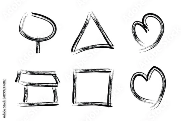 Fototapeta Abstract Grunge Brush Vector Stroke Set