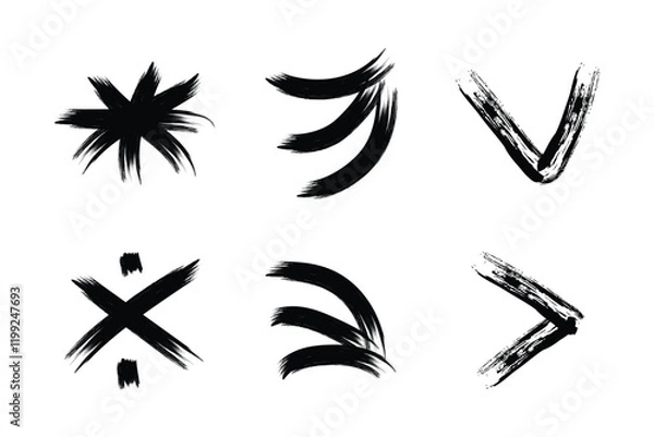 Fototapeta Abstract Grunge Brush Vector Stroke Set