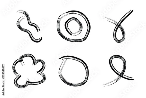 Fototapeta Abstract Grunge Brush Vector Stroke Set