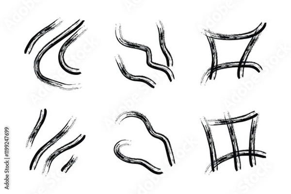 Fototapeta Abstract Grunge Brush Vector Stroke Set