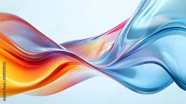 Obraz Abstract depiction of fluid dynamics with swirling colorful wave patterns in sharp detail on a clean background