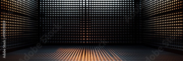 Obraz Industrial Abstract Grids With Warm And Cool Light Play