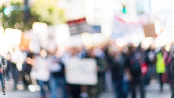 Fototapeta Government Reform Blur: A blurred background of a crowd protesting for political and government reform.	
