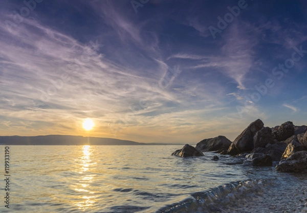 Fototapeta Sunset on the Adriatic coast Croatia