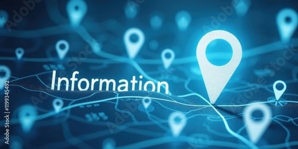 Fototapeta Information presentation on location data technology sector digital content interactive environment data visualization concept