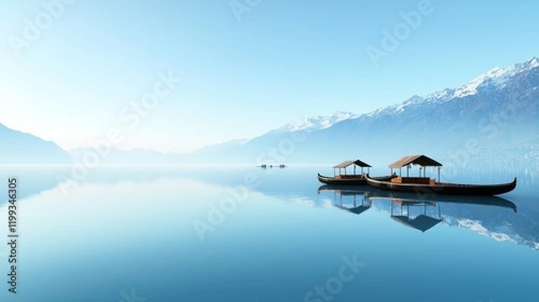 Obraz Calm Lake with Mountain View