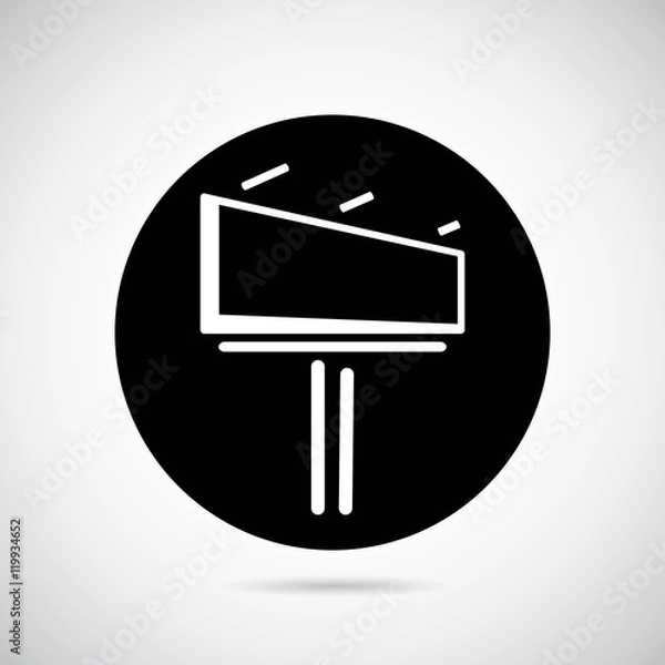 Obraz Advert board icon 1 on gray background. Vector art.