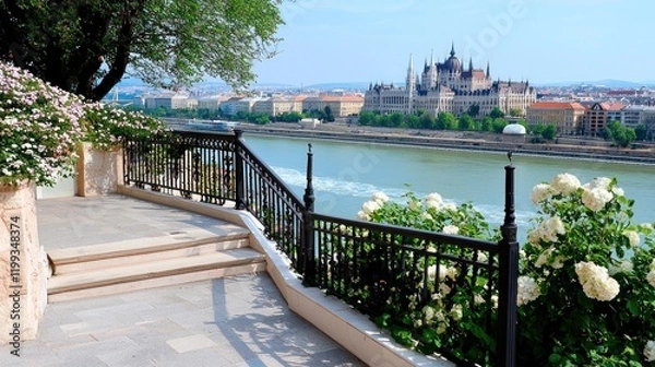 Obraz River City View from Terrace
