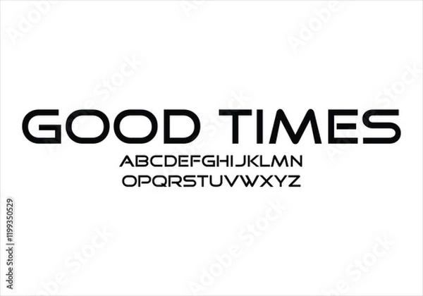 Fototapeta Good Time font for logo and headline. Isolated vector typeset