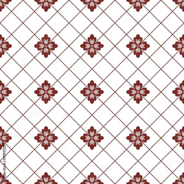 Obraz red and white pattern