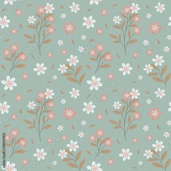 Fototapeta seamless pattern with flowers